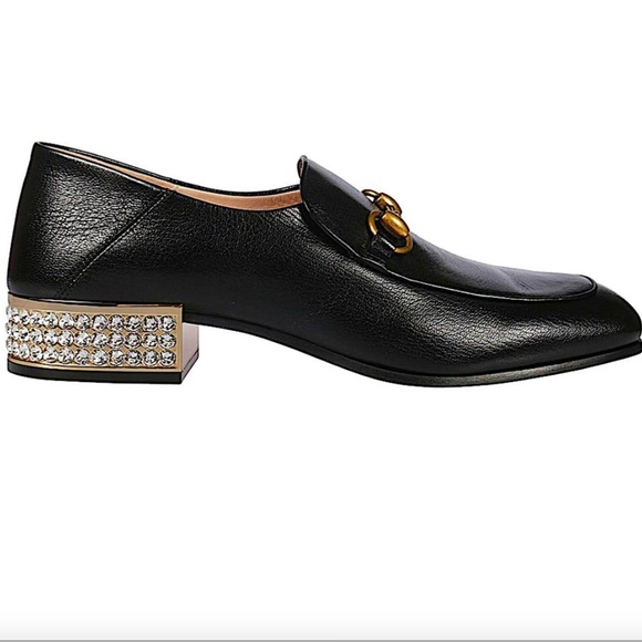 Gucci Horsebit Leather Loafer with Crystals Mules/Slides - Picture 1 of 11